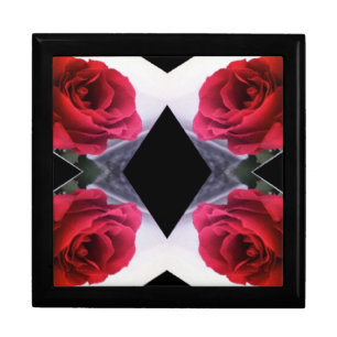 Red Roses and Black Diamonds Wooden Keepsake Gift Box