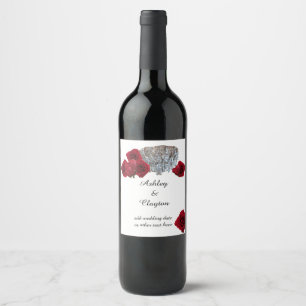 Red Roses and Chandelier Wine Label