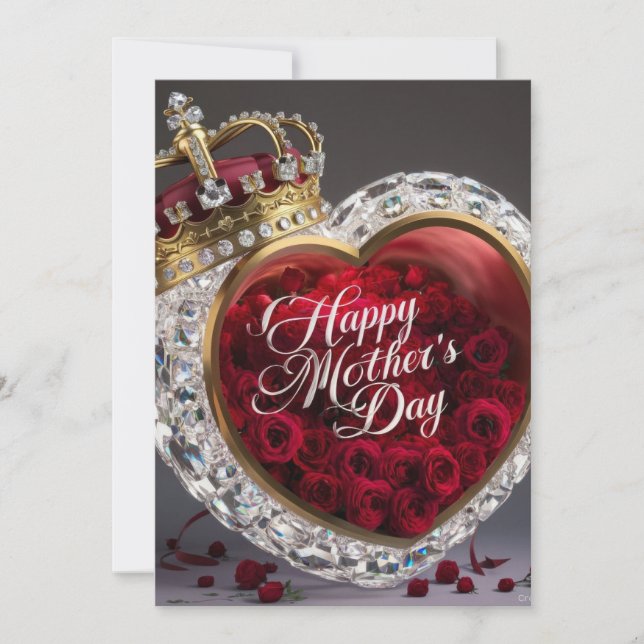 Red Roses and Crown - Happy Mother's Day Card (Front)