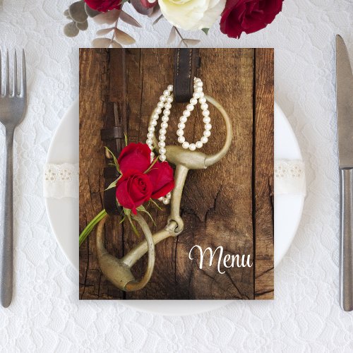 Red Roses and Horse Bit Country Wedding Menu