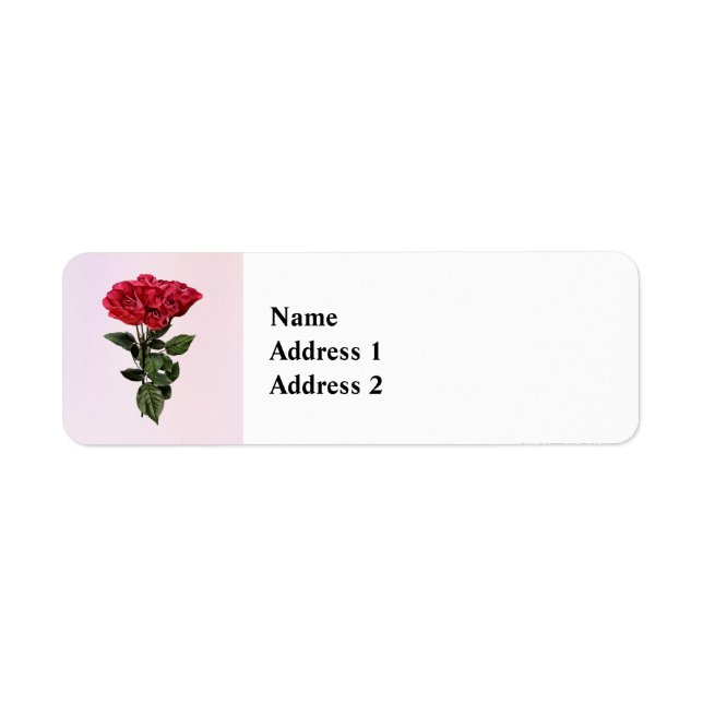 Red Roses and Leaves Label (Front)