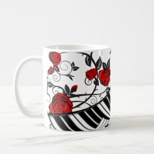 Red roses and piano keys, eye catching! coffee mug