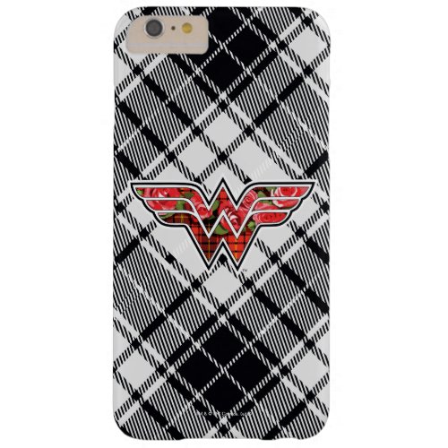 Red Roses and Plaid Wonder Woman Logo Barely There iPhone 6 Plus Case