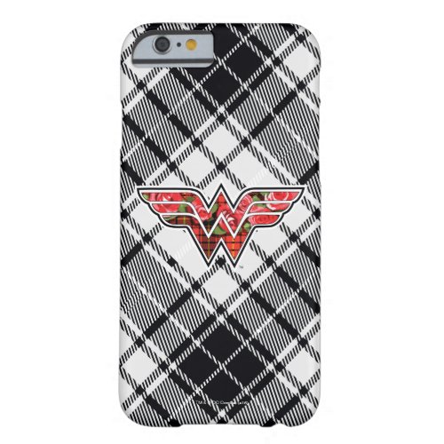 Red Roses and Plaid Wonder Woman Logo Barely There iPhone 6 Case