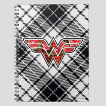 Red Roses and Plaid Wonder Woman Logo Notebook