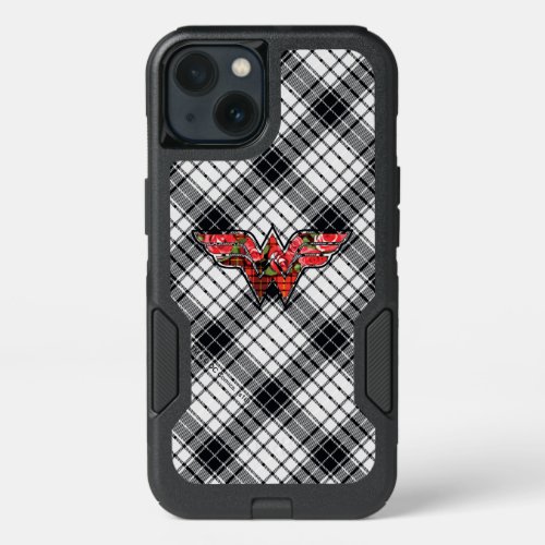 Red Roses and Plaid Wonder Woman Logo iPhone 13 Case