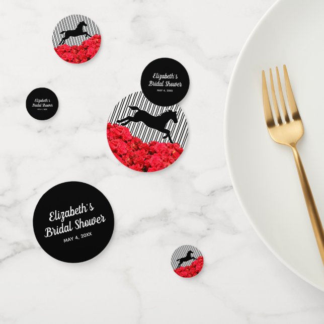 Red Roses and Racehorse Derby Bridal Shower Confetti (Group)