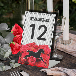 Red Roses and Racehorse Derby Bridal Shower Pedestal Sign