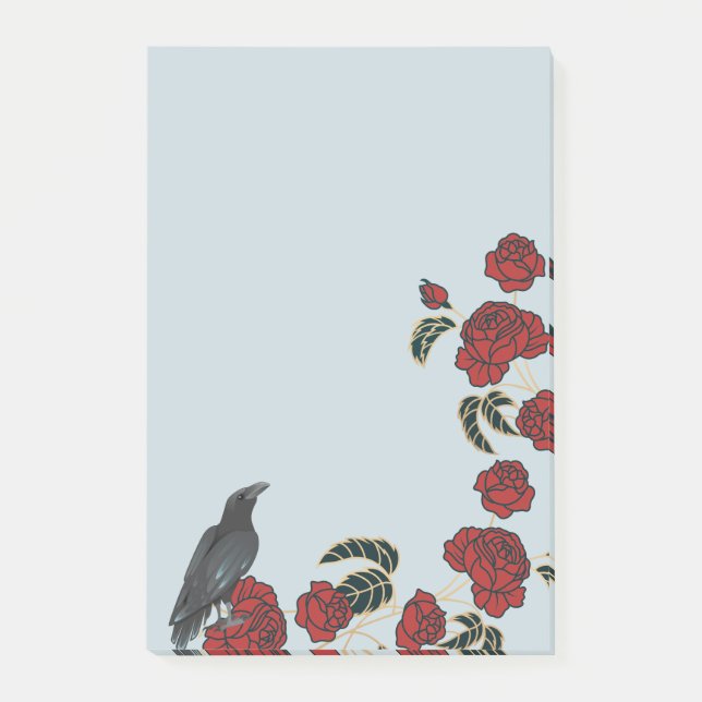 Red Roses and Raven Post-it Notes (Front)