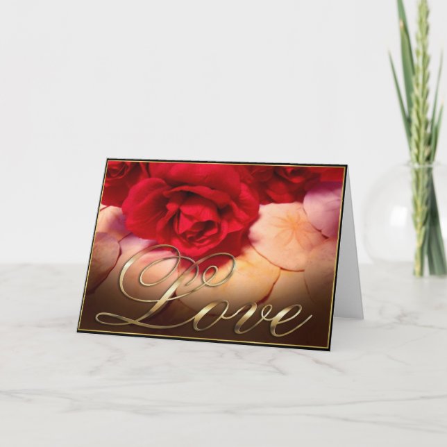 Red Roses and Sand Dollars - Love Card (Front)