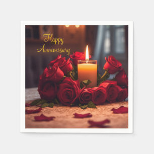 Red Roses Anniversary Napkins