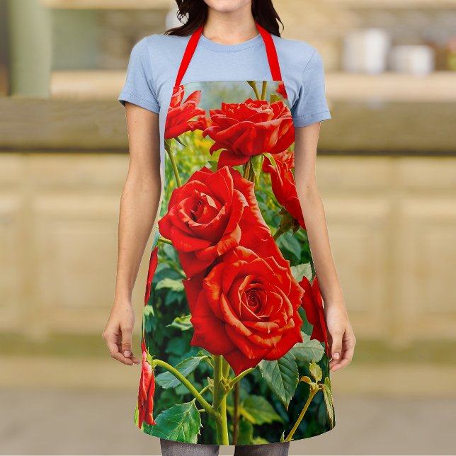 Red Roses Apron (Apron with red roses)