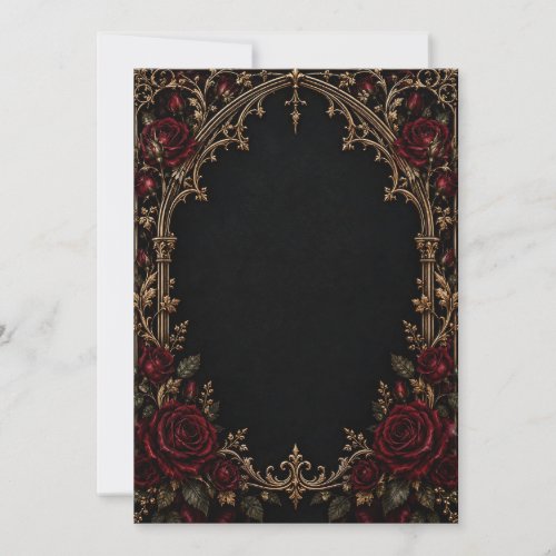 Red Roses Arch Gothic Save the Date Card
