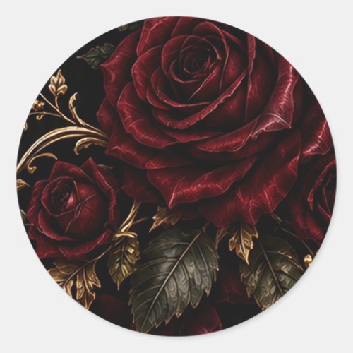 Red Roses Arch Gothic Wedding Envelope Seals