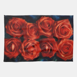 Red Roses Art Kitchen Towel