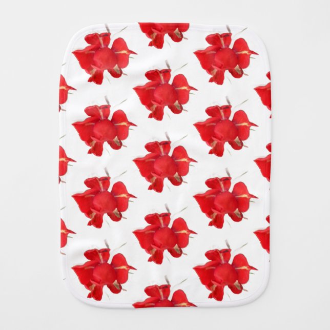 Red Roses, Baby Burp Cloth (Front)