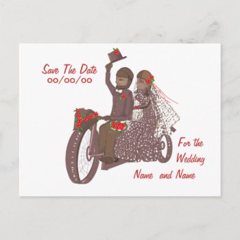 Red Roses Biker Wedding Cards And Products by artistjandavies at Zazzle