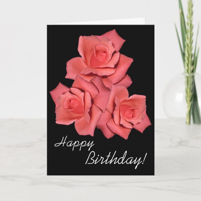 Red Roses Birthday Card (Front)
