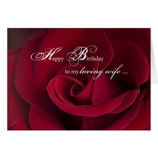 Red Roses Birthday Card For Loving Wife