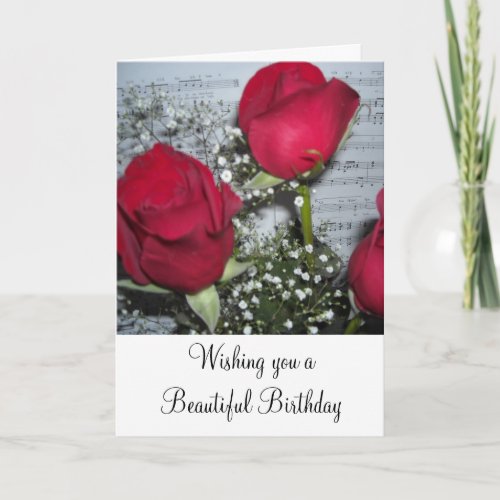 Red Roses Birthday Wishes Card
