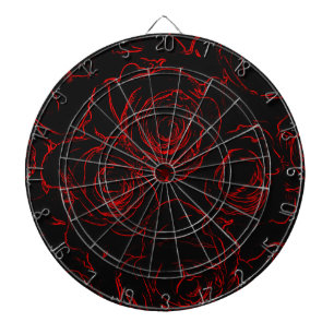 Red Roses Black Background Dart Board