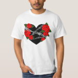 Red Roses Black Love Barbed Wire T-shirt at Zazzle