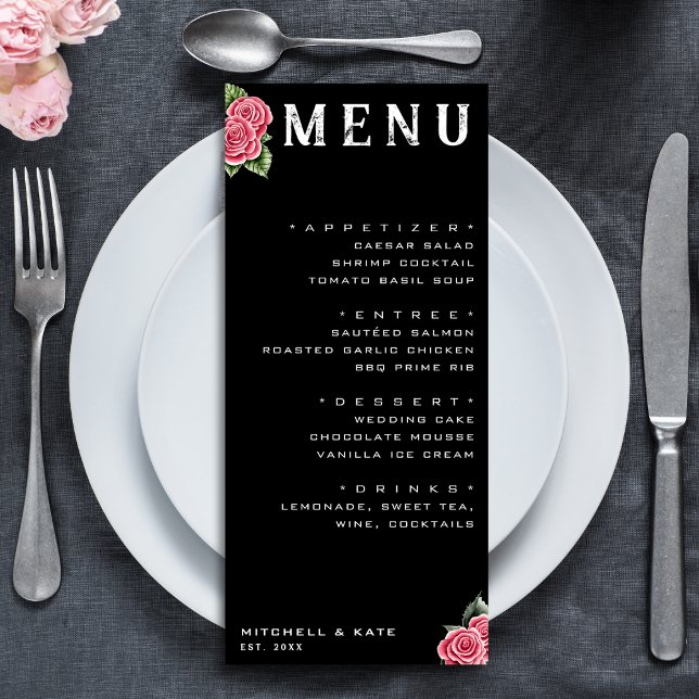 Red Roses Black Wedding Menu (Red Roses Black Wedding Menu
)