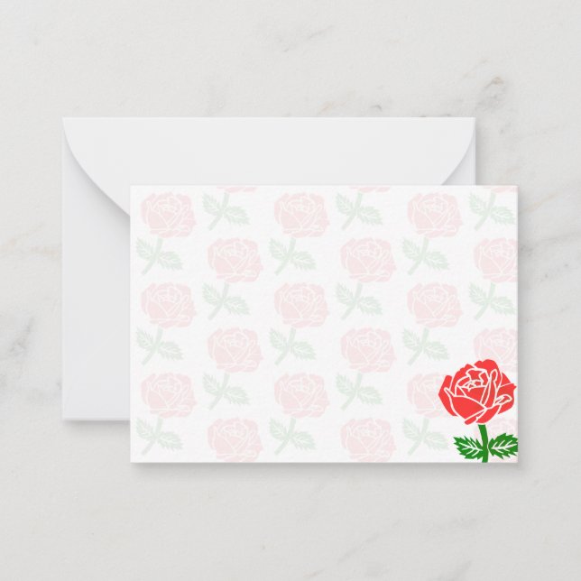 Red Roses Blank Note Card (Front)