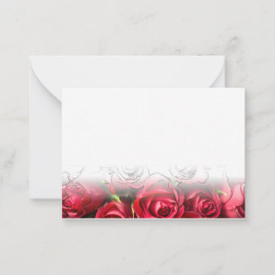 Red Roses Blank Valentines Stationery Note Card