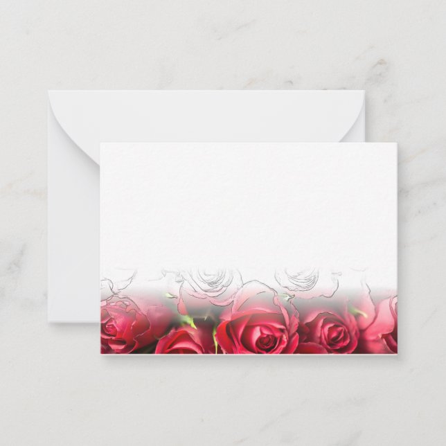Red Roses Blank Valentines Stationery Note Card (Front)
