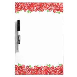 Red roses blossom, cute natural floral design dry erase board