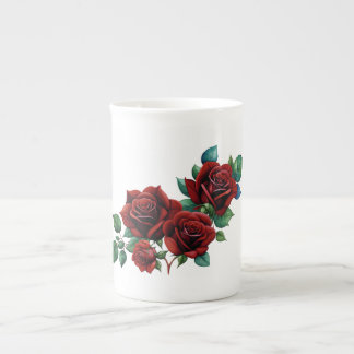 Red Roses Bone China Mug