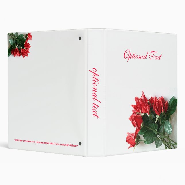 Red Roses Bouquet Customizable Binder (Background)