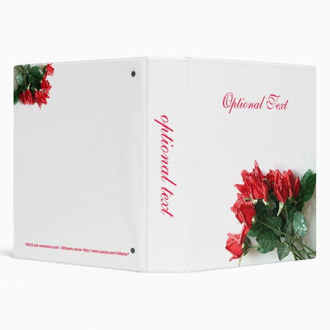 Red Roses Bouquet Customizable Binder 1.5" (Background)
