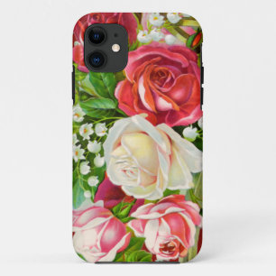 Red Roses Bouquet Watercolor iPhone 11 Case
