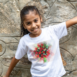 Red Roses Bouquet Watercolor on White Background T-Shirt