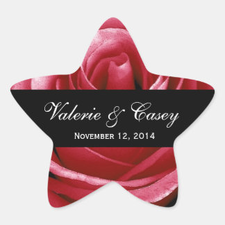 Red Roses Bride Groom Wedding Sticker V004
