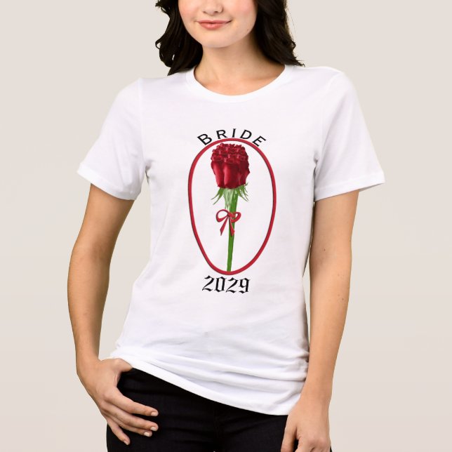 Red Roses Bride  Tri-Blend Shirt (Front)