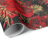 Red Rose Bouquet Wrapping Paper