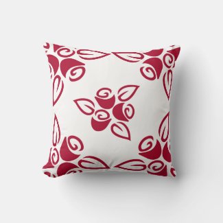 Red Roses Bunch Square Throw Pillow