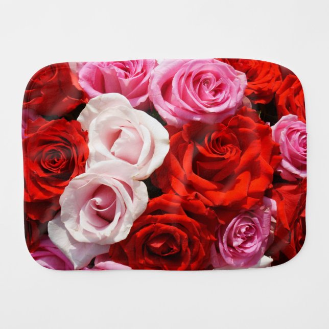Red Roses Burp Cloth (Front Horizontal)