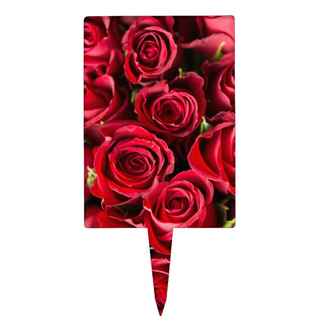 Red Roses Cake Topper (Front)