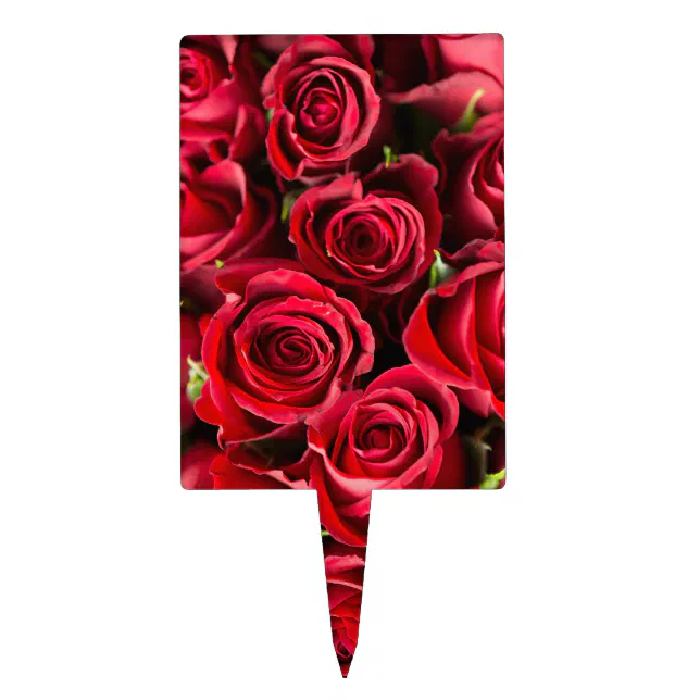 Red Roses Printable Cake Topper Red Roses Cake Topper | Zazzle