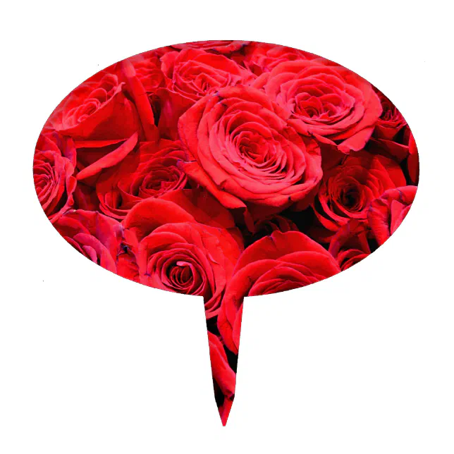Red Roses Printable Cake Topper Red Roses Cake Topper | Zazzle