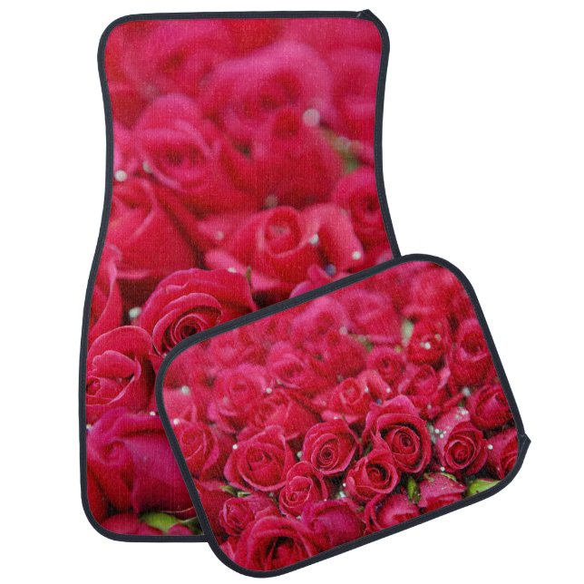 red roses car floor mat (Set)