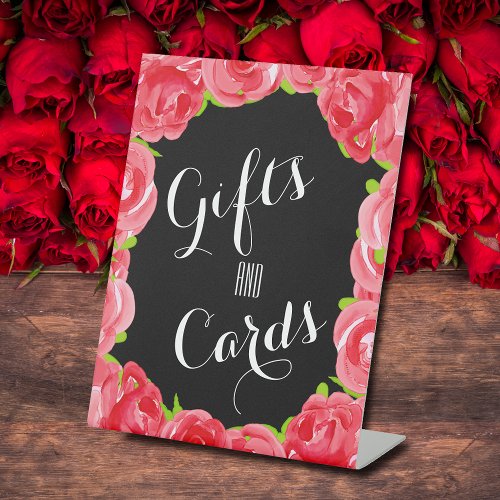 Red Roses Cards and Gifts Bridal Shower Pedestal Sign