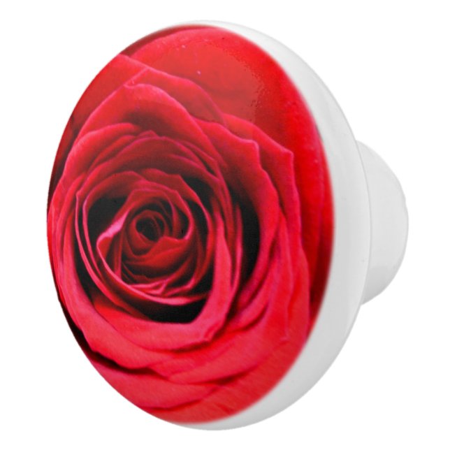 Red Roses Ceramic Knob (Right)