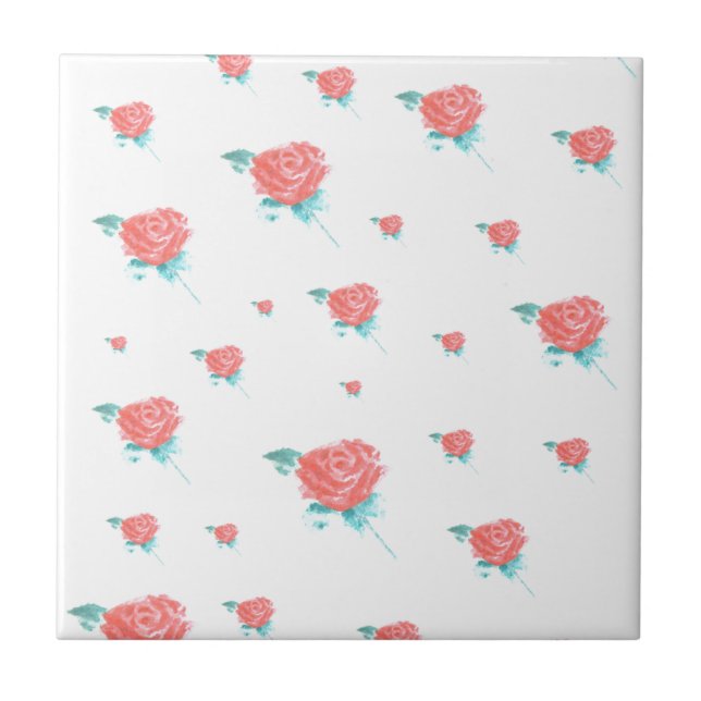 Red Roses Ceramic Tile (Front)