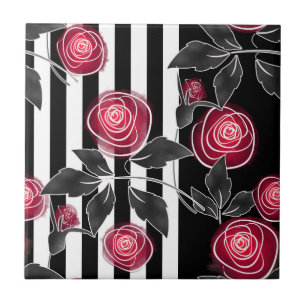 Red roses ceramic tile
