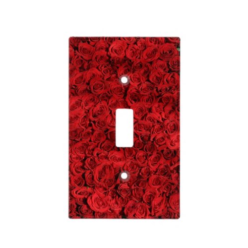 Red Roses Close Up Photo Light Switch Cover